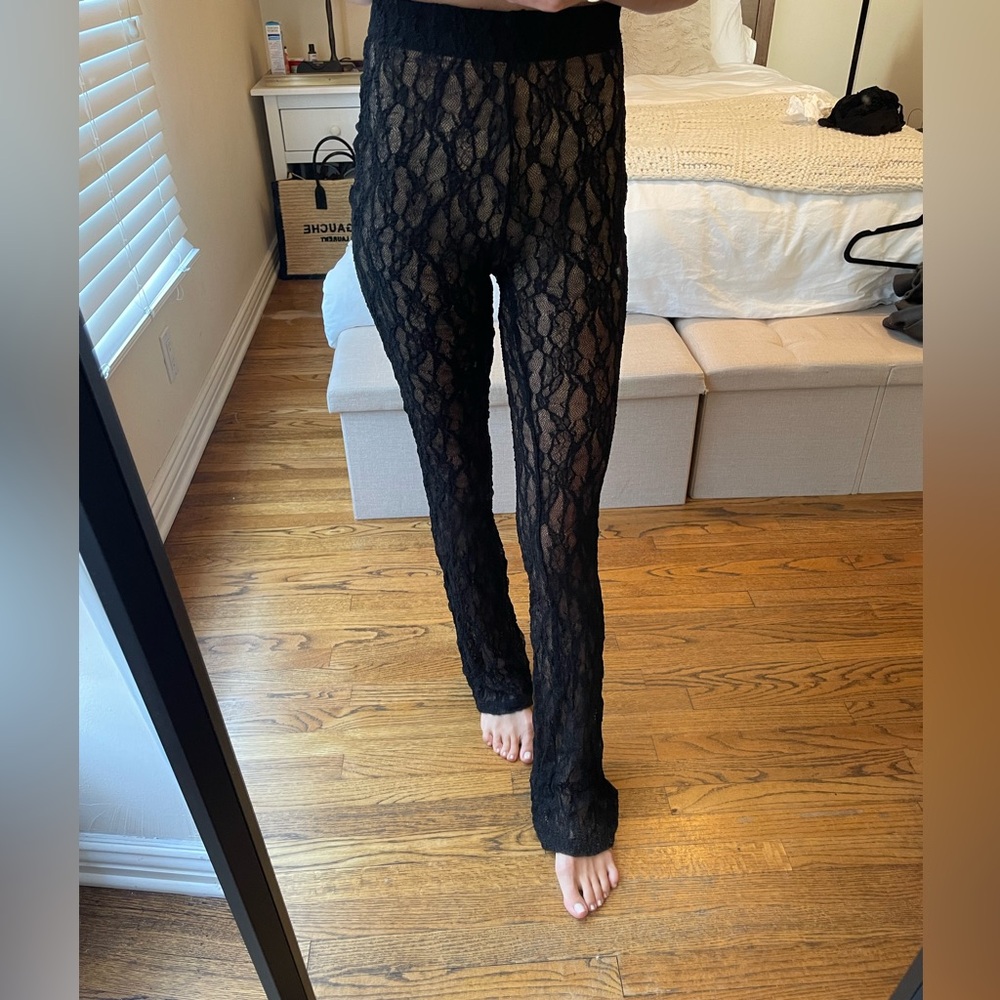 Zara black lace pants